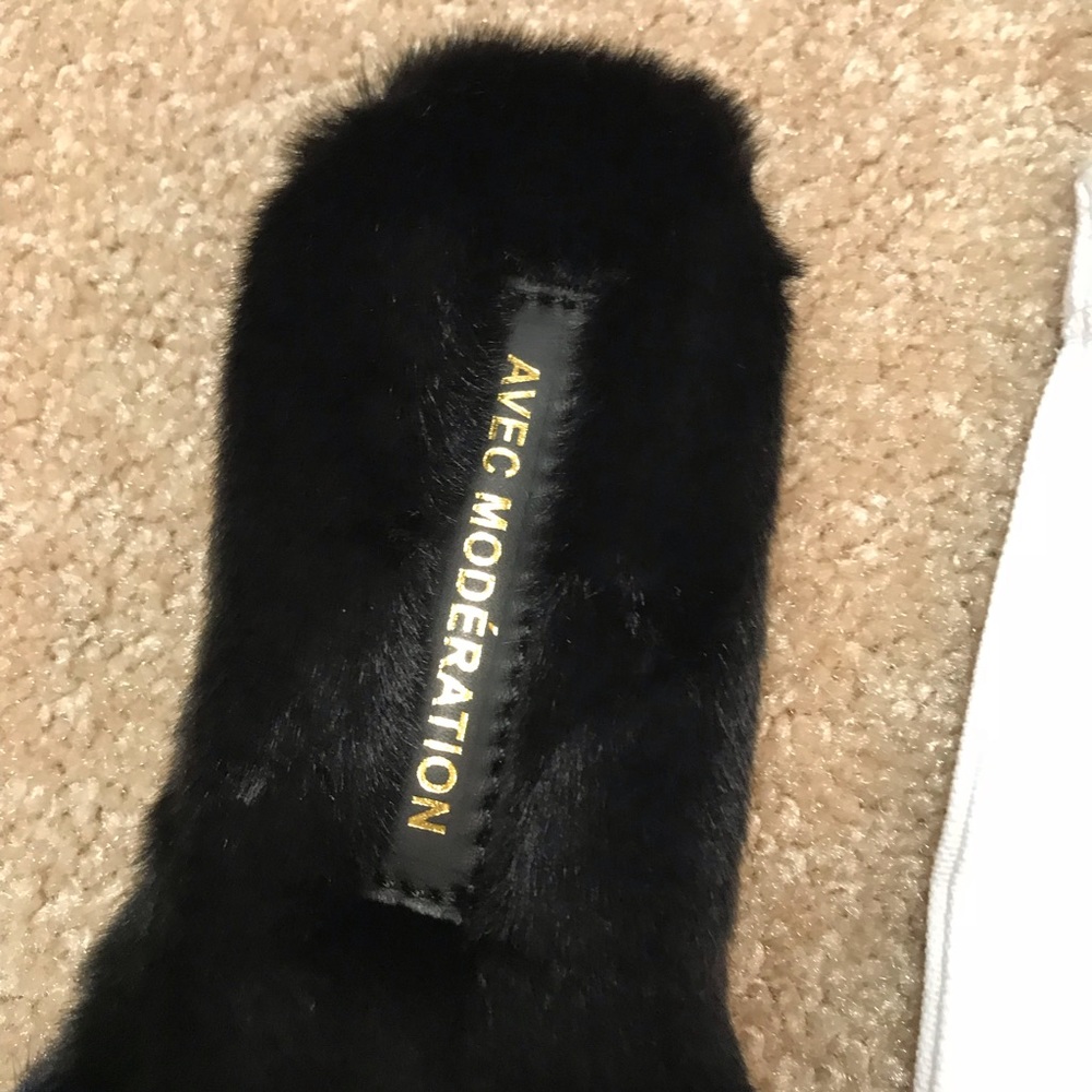 🙂Avec  Moderation Navy Fur & Leather Blue-Bora Bora Comfy Soft 38 🇮🇹 - Picture 9 of 16